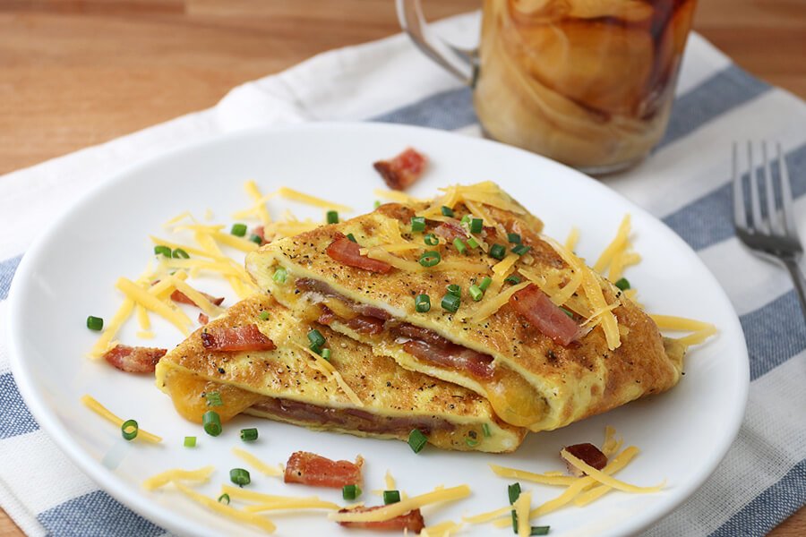 Bacon Cheddar Chive Omelette