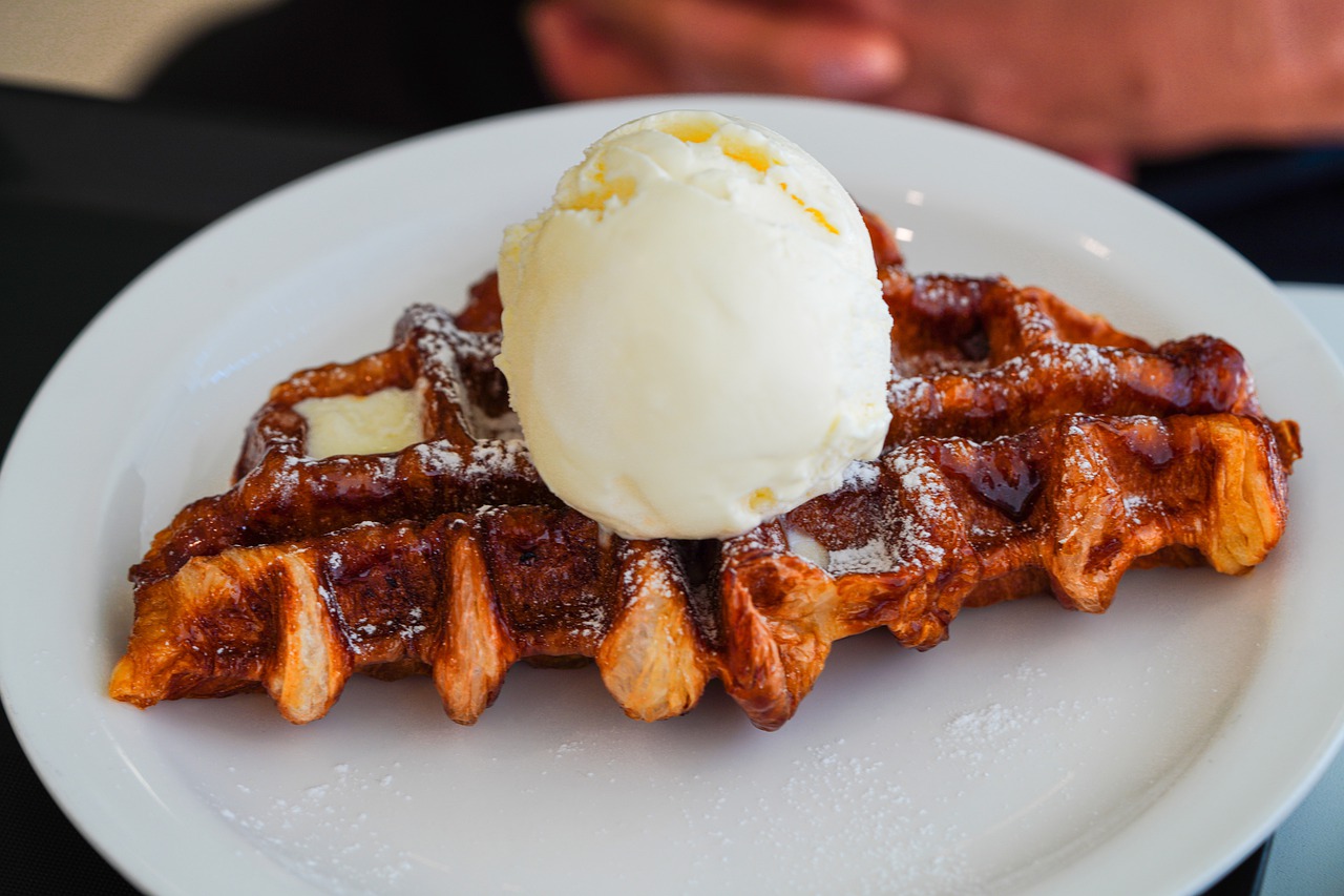 Waffle Ice Cream Food Brunch Lunch  - KIMDAEJEUNG / Pixabay