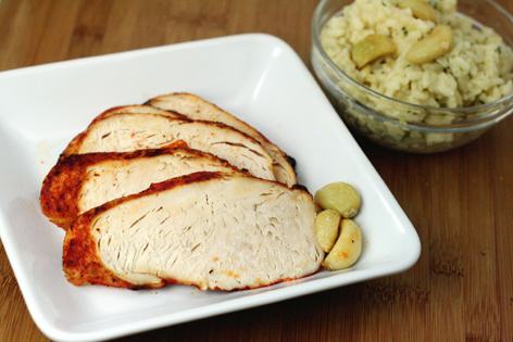 Turkey Breast Braised with Garlic and Rice