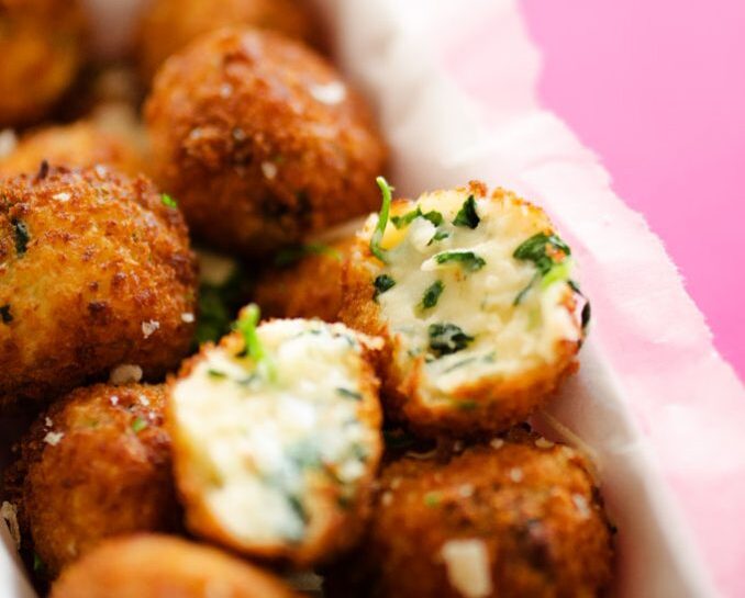Spinach And Parmesan Croquettes.