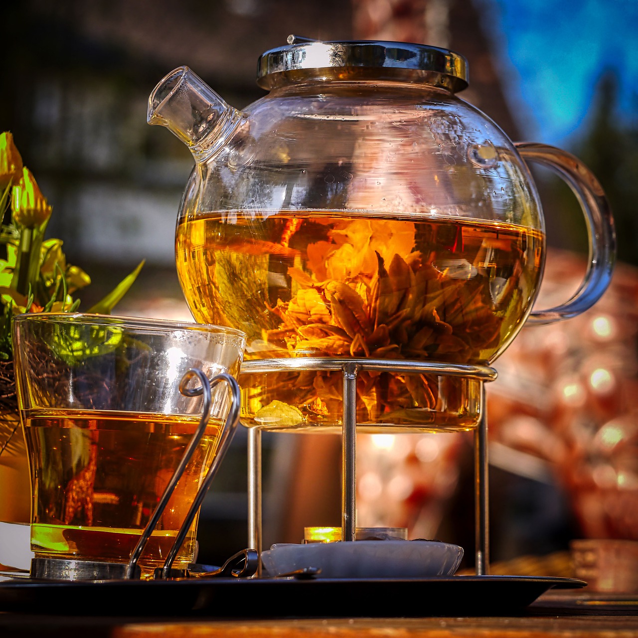 Tea Teapot Glass Jug Drink Hot  - fietzfotos / Pixabay